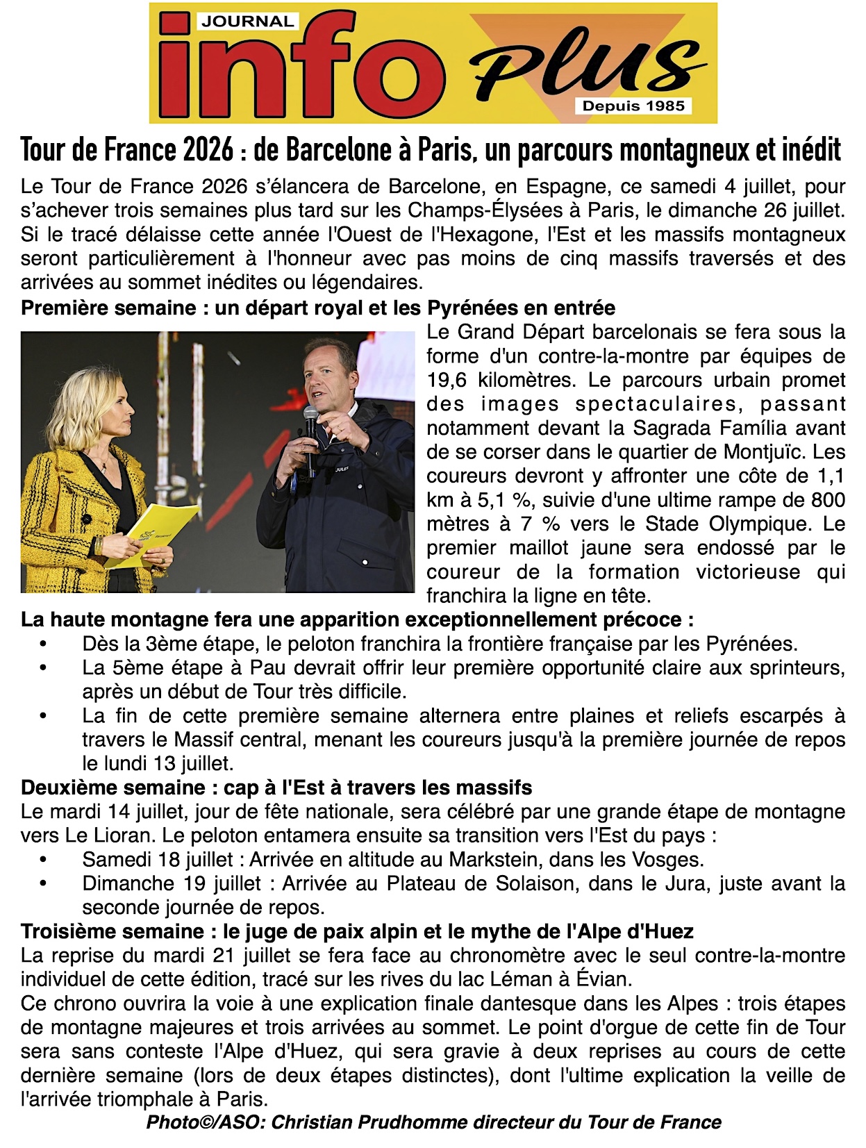 Tour de France 2026: un parcours montagneux !