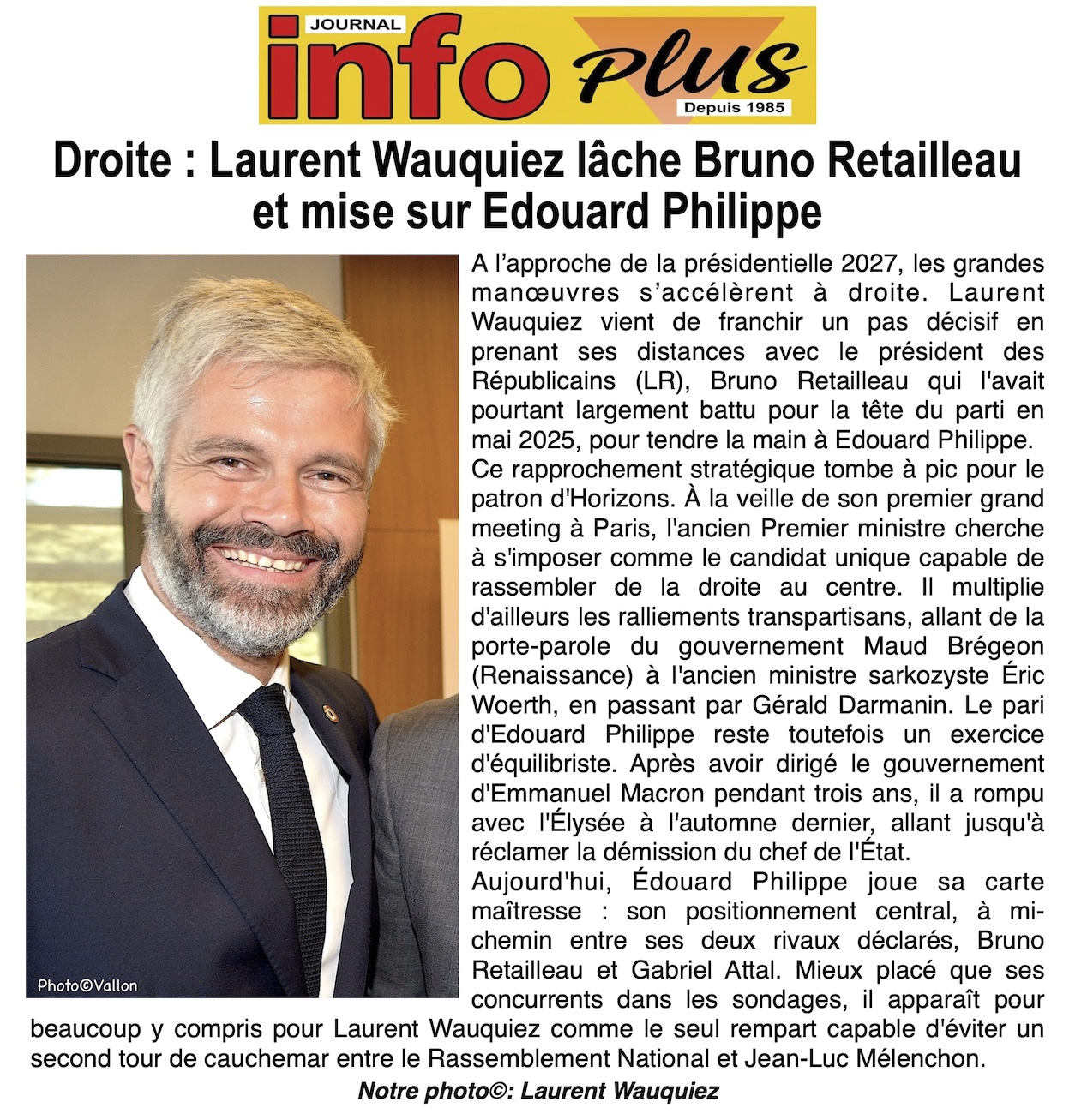 Droite: Laurent Wauquiez lâche Bruno Retailleau !