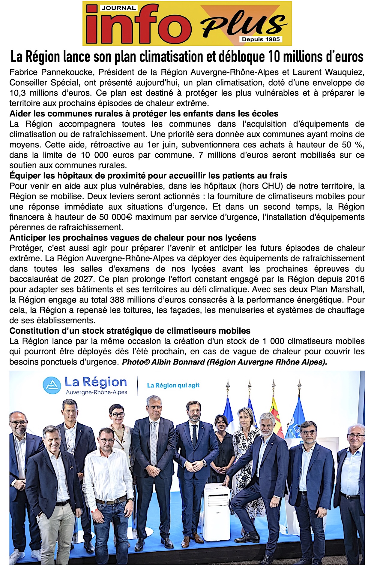La Région lance son plan climatisation !