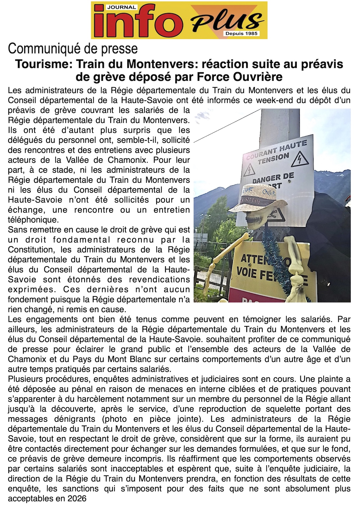 Train de Montenvers: réaction suite au préavis de grève !