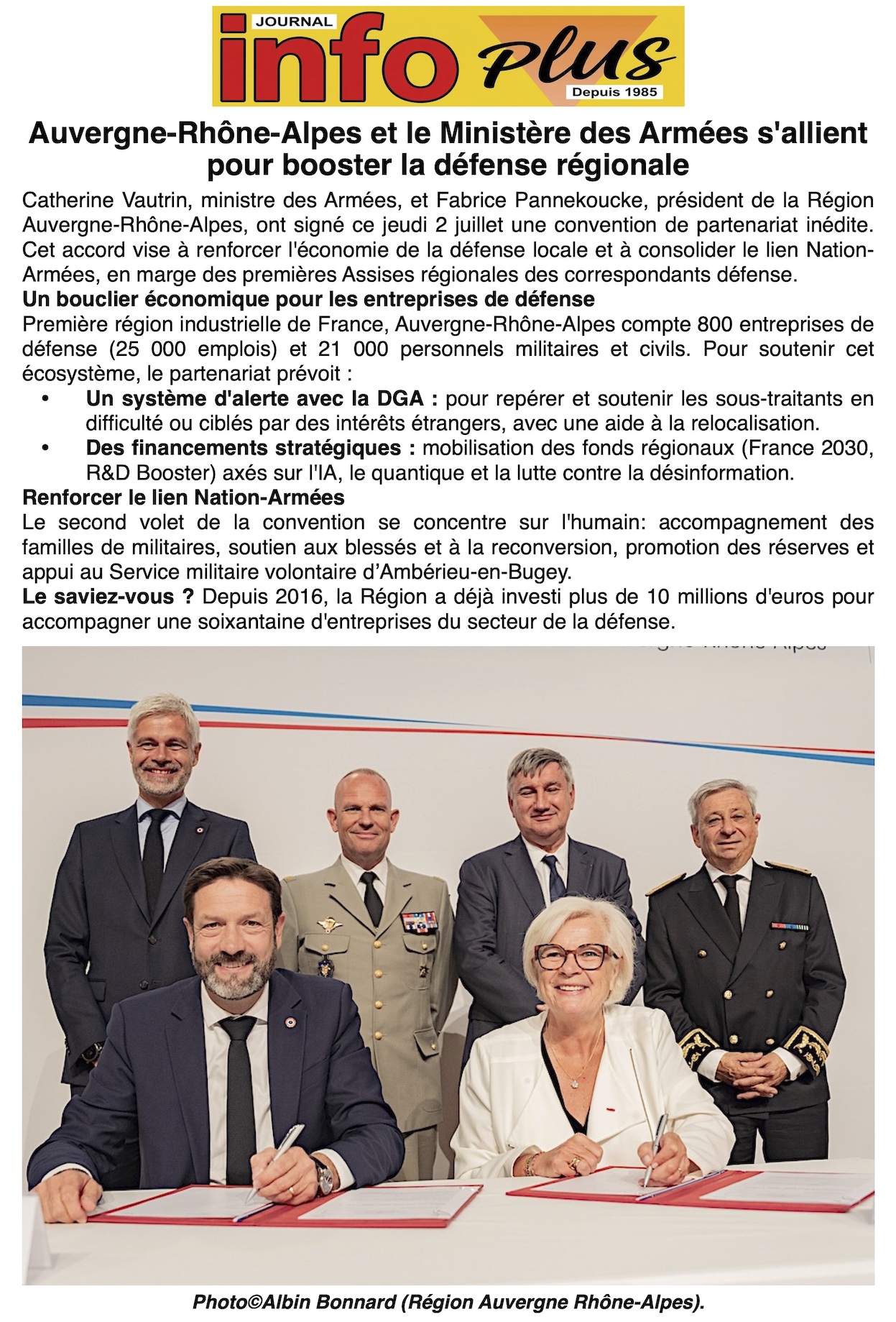 La Région et le ministère des Armées et des Anciens Combattants signent une convention !