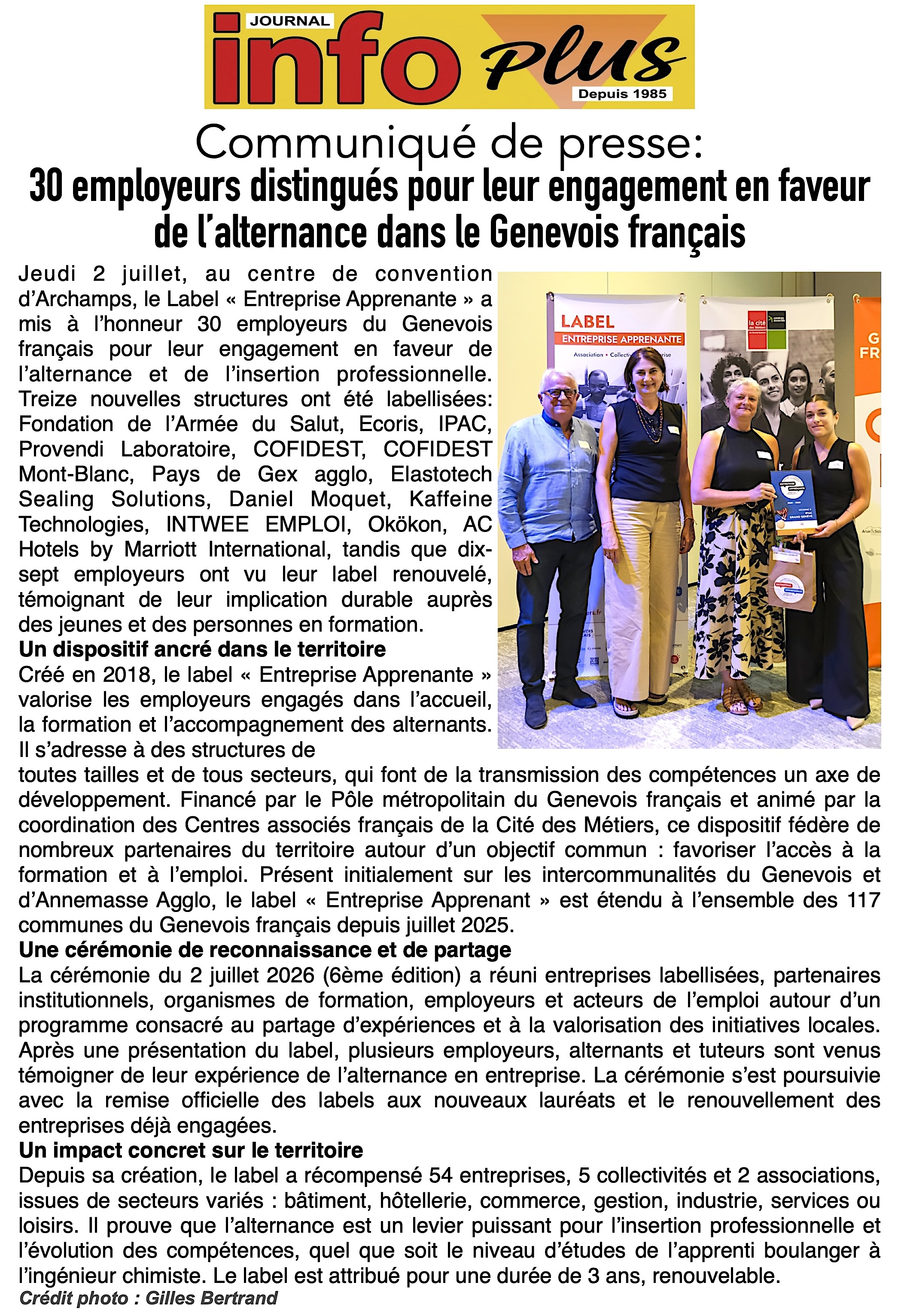 Genevois français: 30 employeurs distingués pour leur engagement !