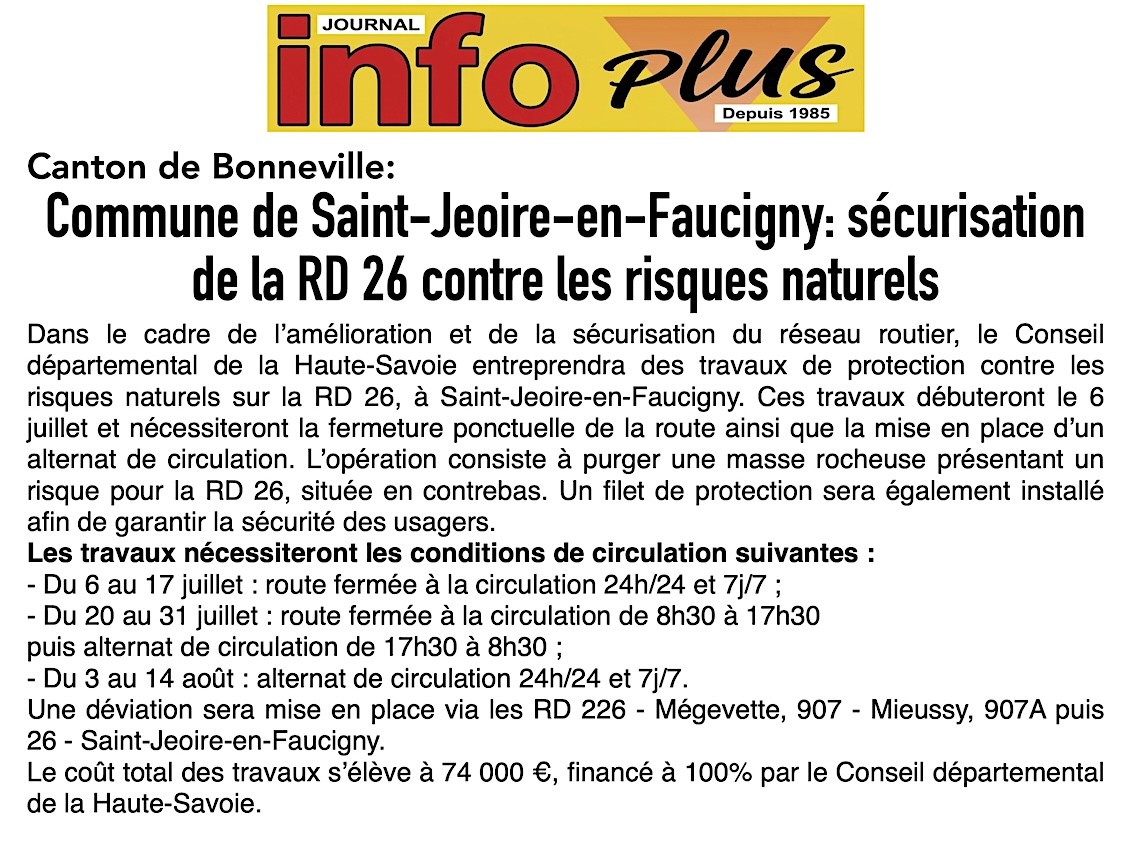 Information travaux Haute-Savoie !
