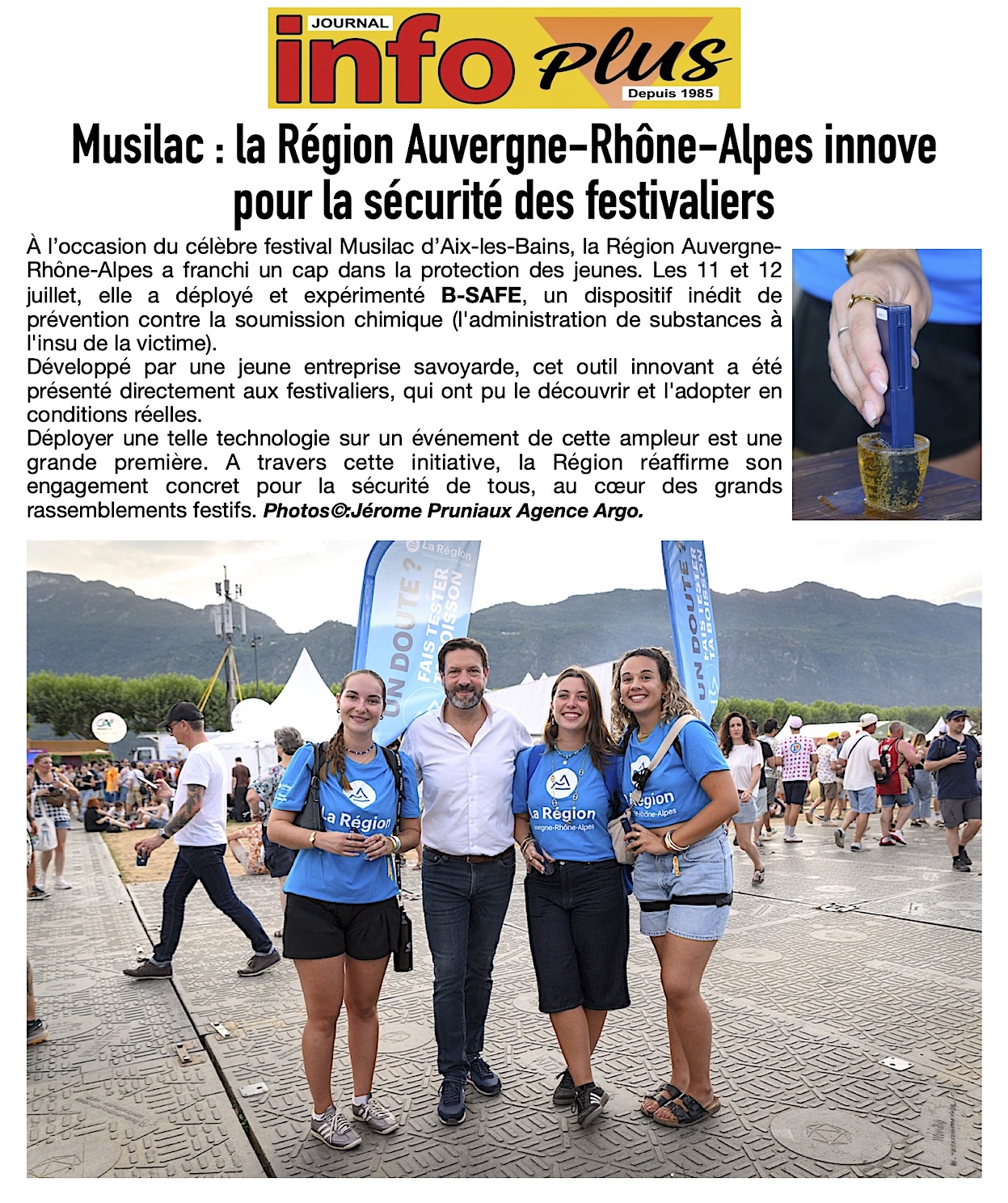 La Région innove pour la sécurité des festivaliers !