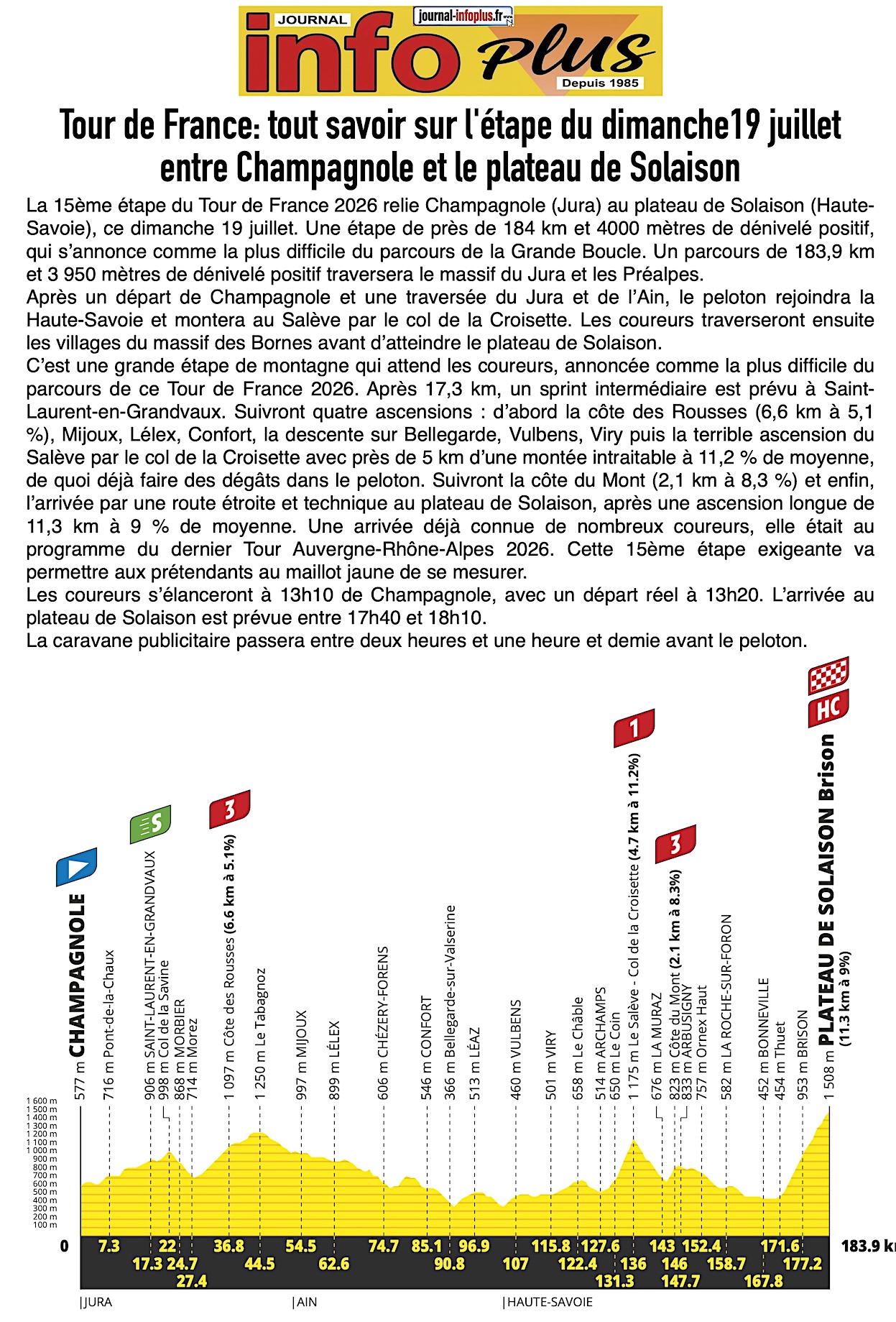 Le Tour de France ce dimanche, dans la région