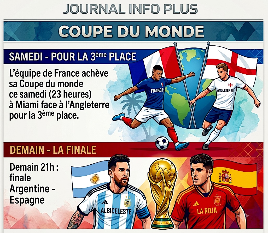 Coupe du Monde: France -Angleterre pour la 3ème place !