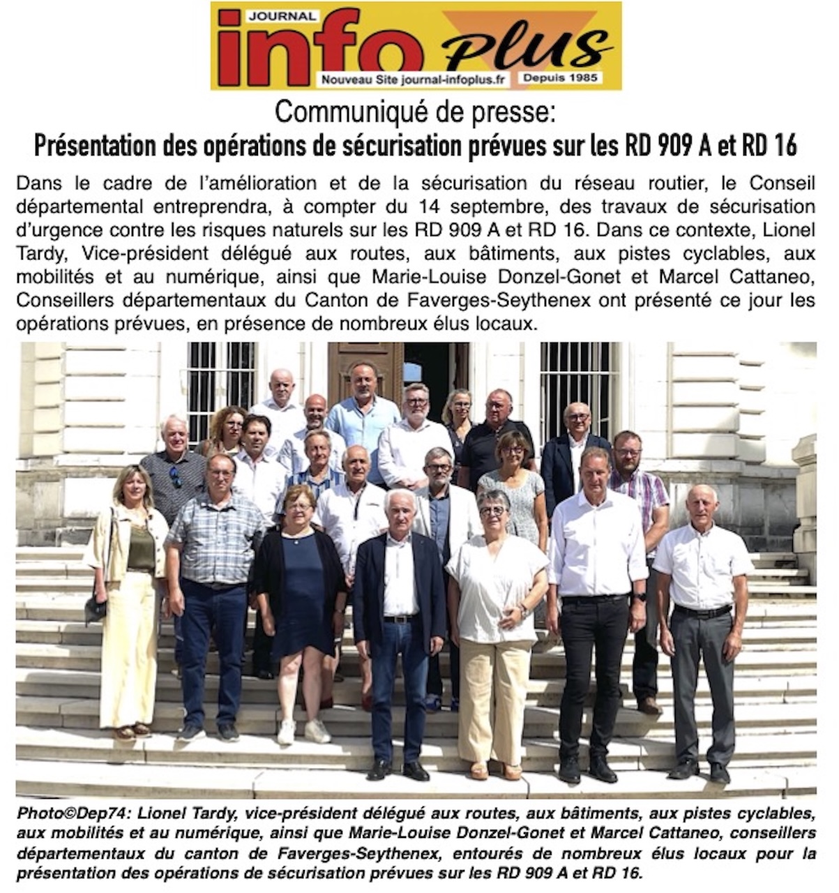 Département Haute-Savoie: communiqué de presse
