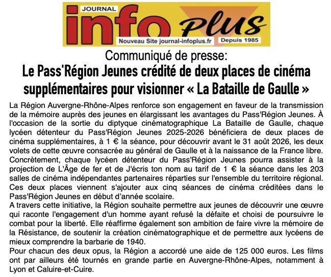 Communiqué de presse : le Pass Région jeunes