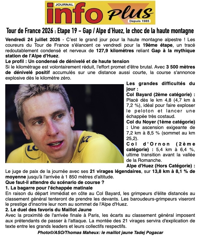 Tour de France: le choc de la haute montagne !