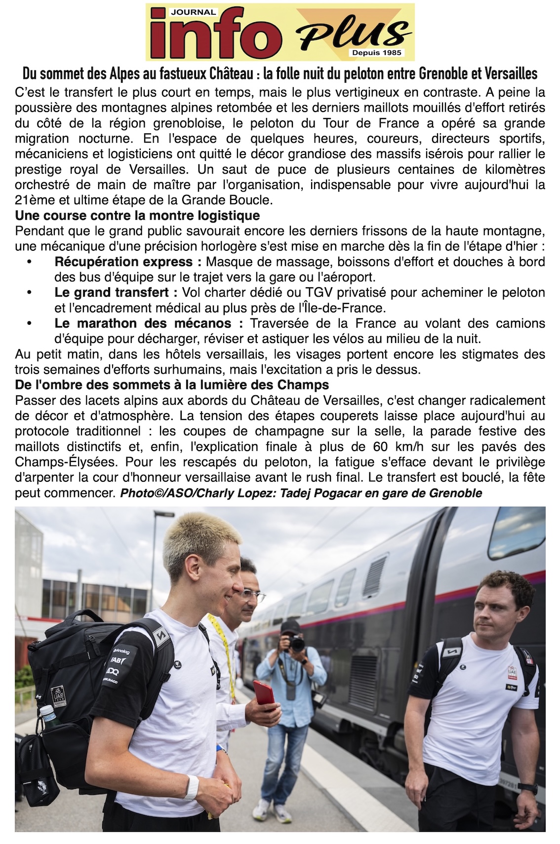 Tour de France: la folle nuit entre Grenoble et Versailles !
