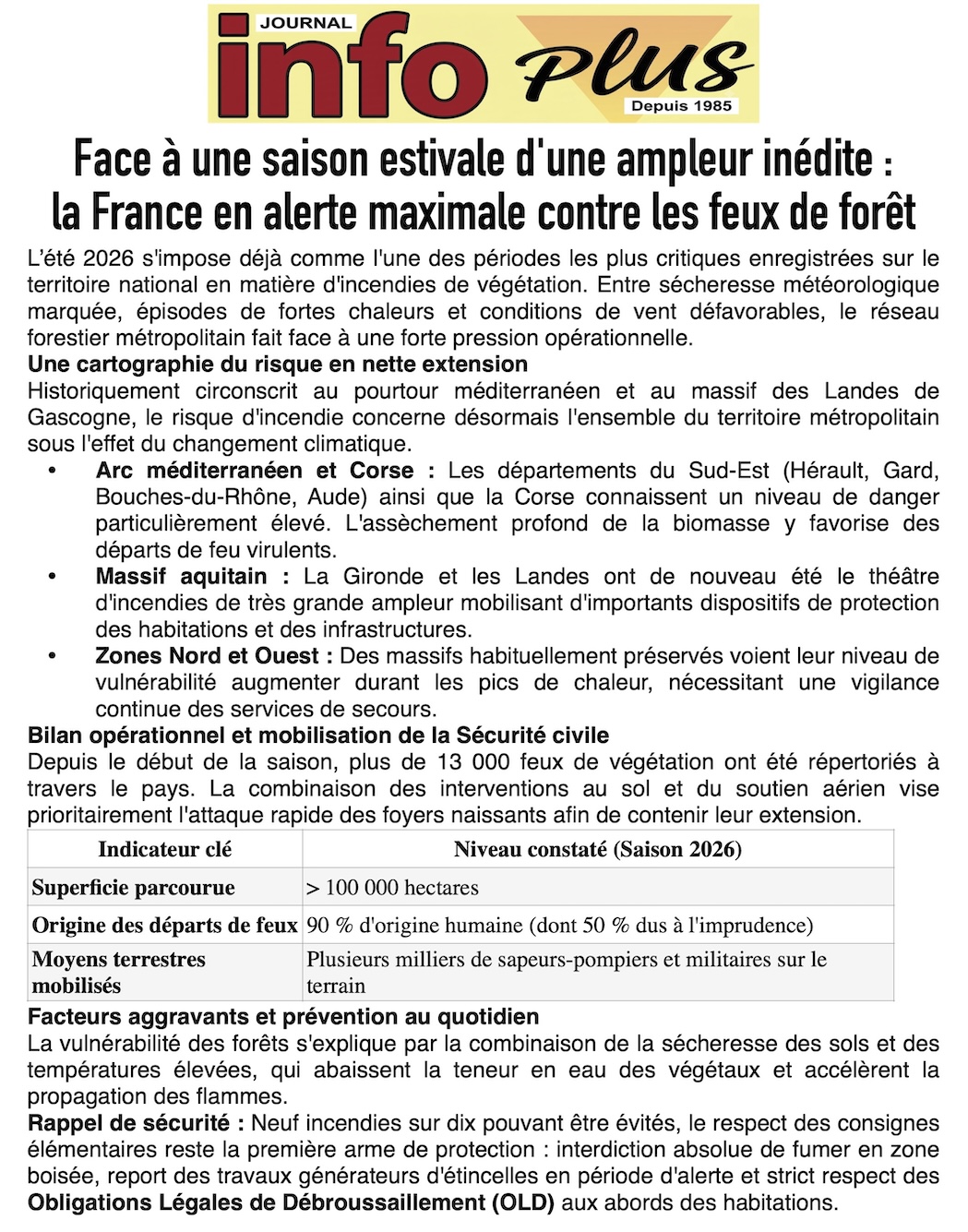 Incendies de forêt : un été 2026 sous très haute tension en France