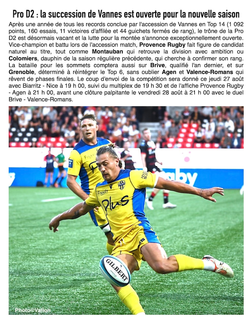 Saison de Pro D2 : qui saura reprendre le flambeau du RC Vannes ?