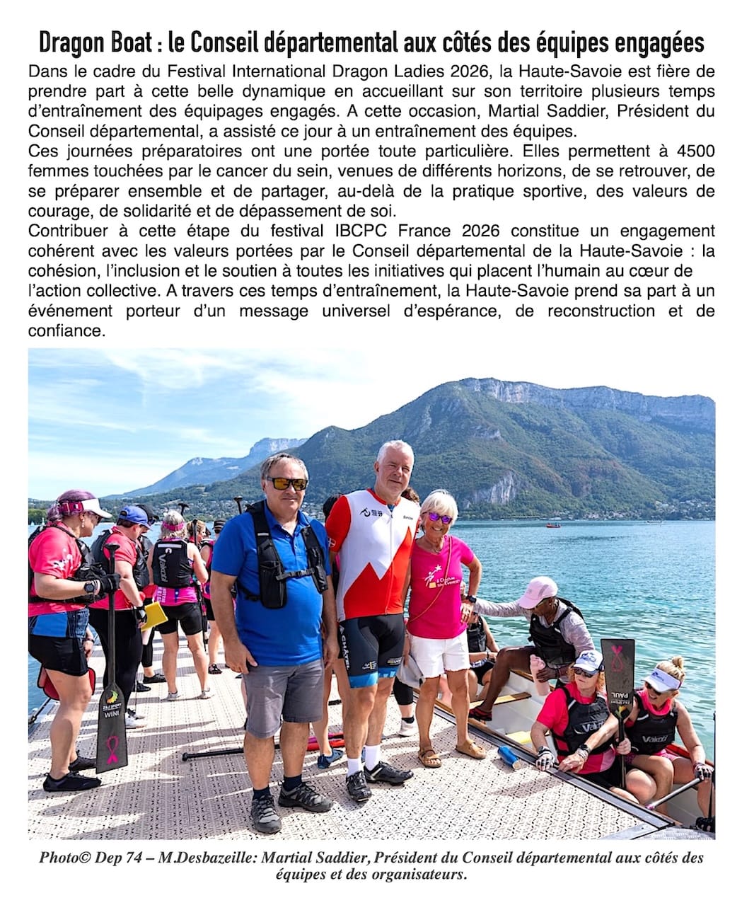 Festival Dragon Ladies 2026 : la Haute-Savoie rame avec cœur aux côtés de 4 500 combattantes