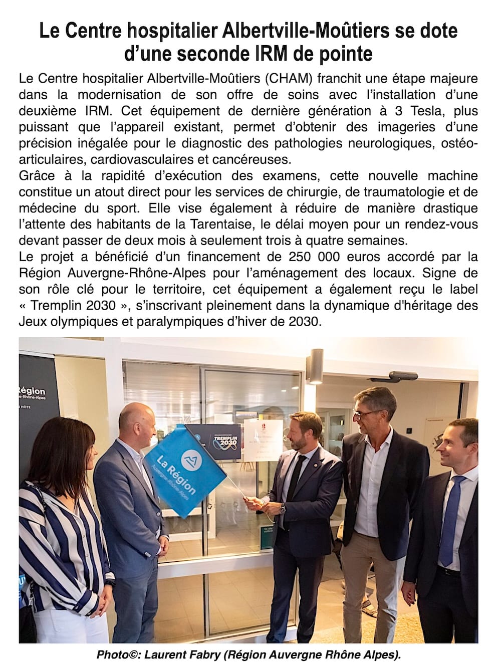 Albertville-Moûtiers : le CHAM investit dans une nouvelle IRM ultra-performante