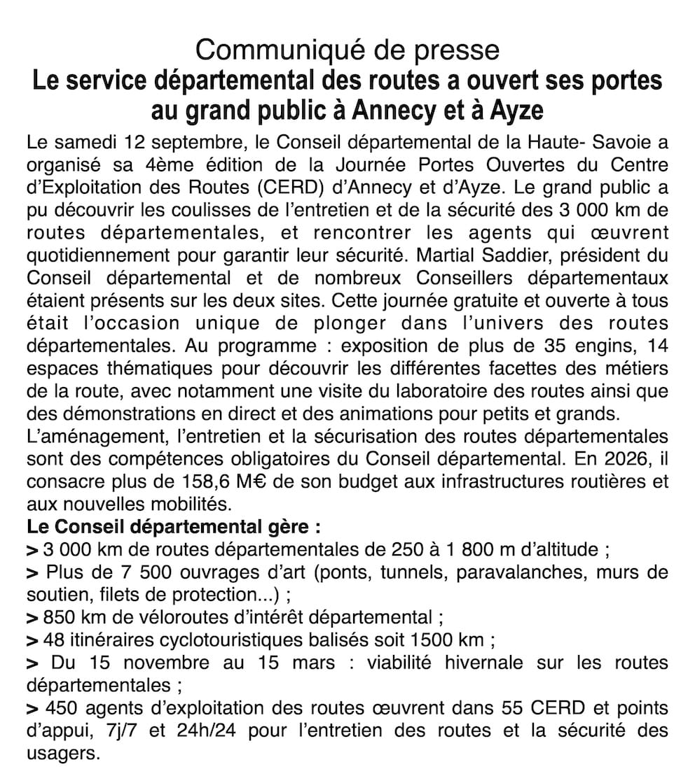Dans les coulisses des routes de Haute-Savoie : le grand public au rendez-vous des centres d'exploitation d'Annecy et d'Ayze