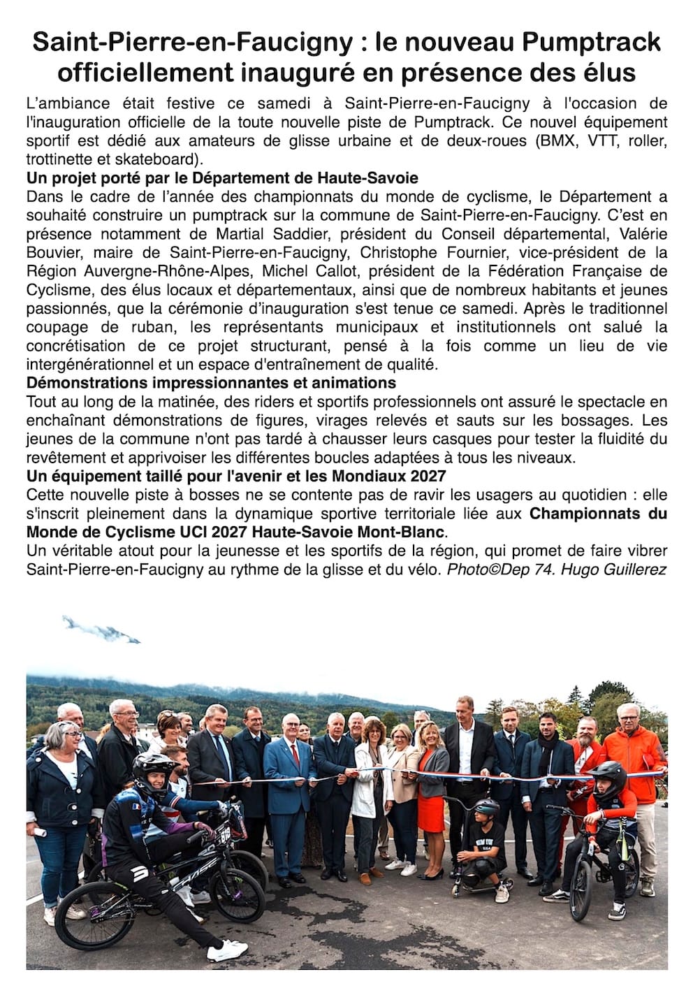 Roulez jeunesse : Saint-Pierre-en-Faucigny inaugure son nouveau pumptrack