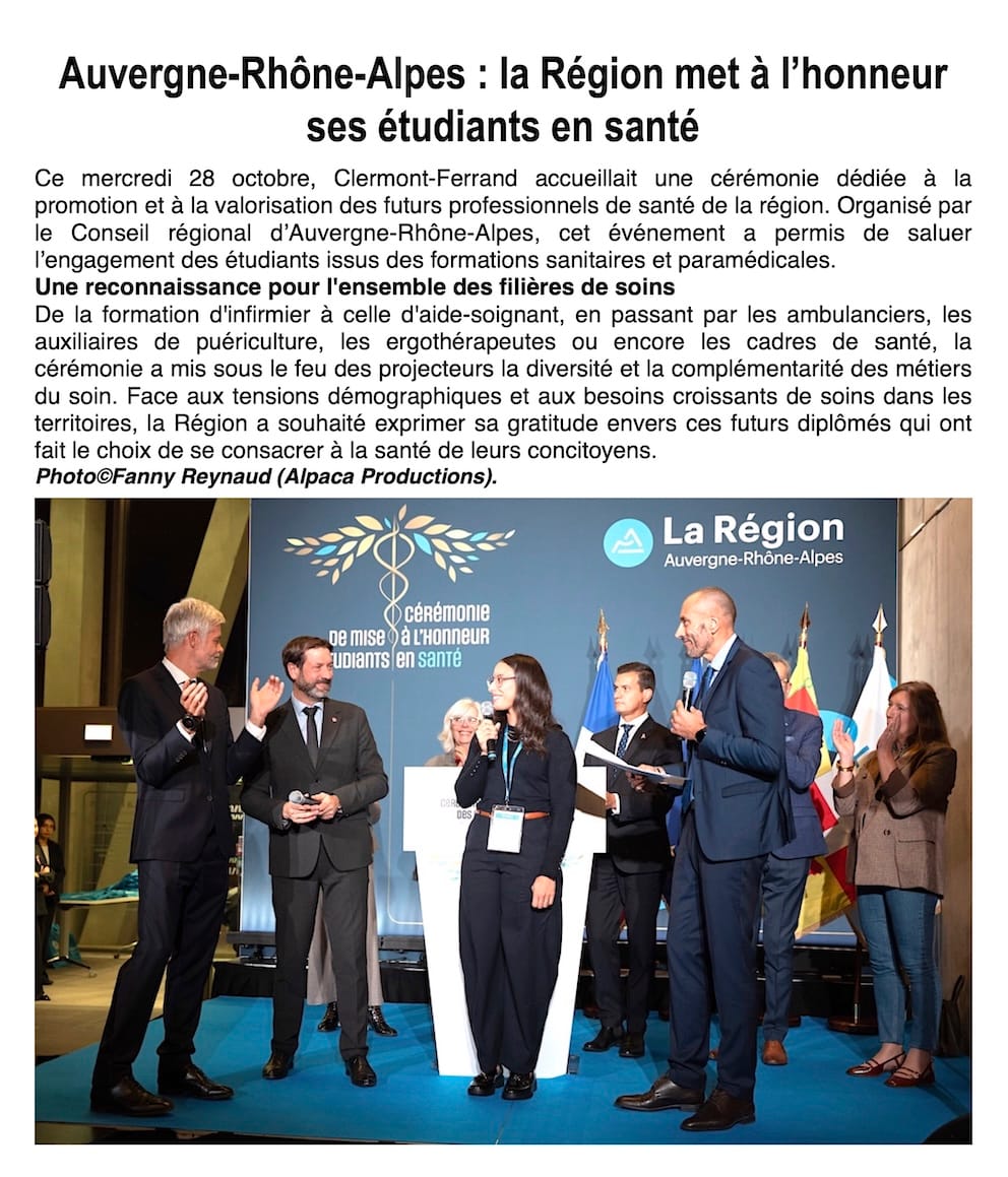 Santé en Auvergne-Rhône-Alpes : nos futurs soignants à l'honneur !